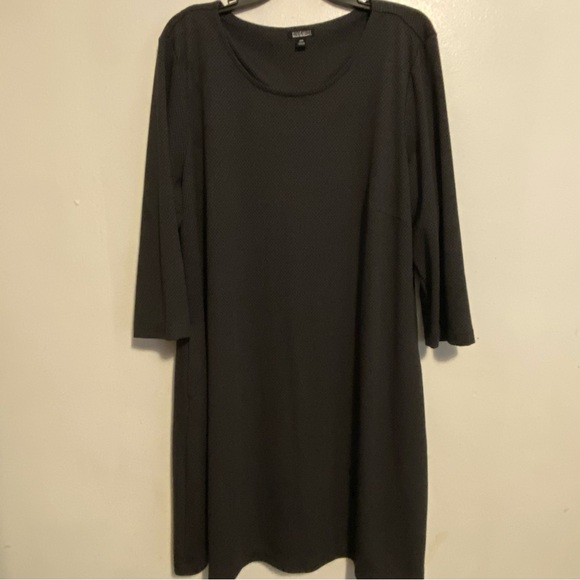 Nicole Miller Original Black 3/4 Sleeve Crew Neck Dress Women’s  XXL Whimsigoth - Picture 1 of 12